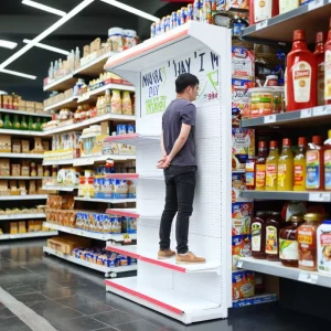 Heavy Duty Steel Equipment Rack Shelving Gondola Display for Supermarket & Grocery Store Solid Single Sided Storage Shelves