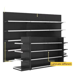 Heavy Duty Steel Gondola Shelf for Supermarket Grain and Oil Display Single Sided Freestanding Display Rack