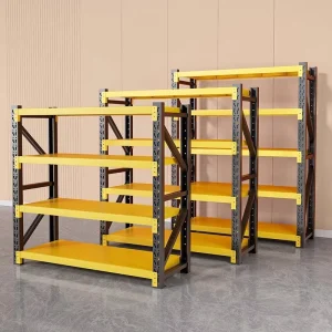 Heavy Duty Steel Supermarket Rack 4 Shelf Shelving Unit For Logistics Cargo Home Storage