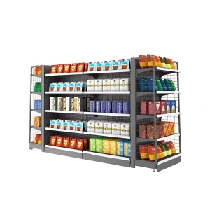 Heavy Duty Supermarket Display Rack and Shelves Cold Rolled Steel Model C01 3 Year Warranty Long Service Life