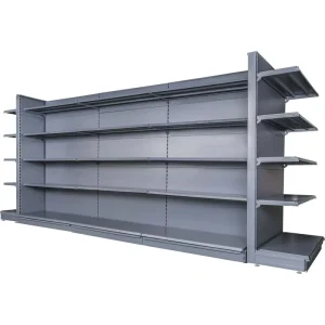 Heavy Duty Supermarket Gondola Shelves Double Sided 5 Layer European Style Retail Display Rack with Epoxy Powder Coating