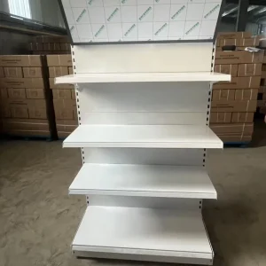 Heavy-Duty Supermarket Rack for Retail Store Display Made of Durable Metallic Material