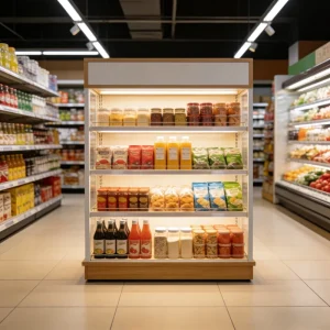 Heavy Duty Supermarket Shelf with Adjustable Layers Custom Size for Grocery Store Retail Display