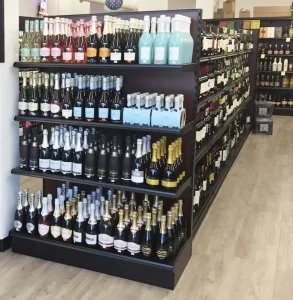 Heavy Duty Supermarket Shelves Rack Black Gondola Shelving for Liquor Store