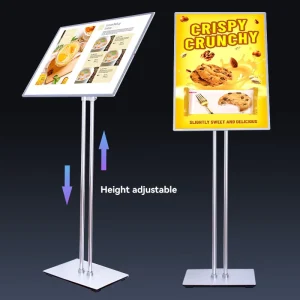 Height Adjustable Aluminum Poster Stand Retail Promotion Display Floor Stand for Advertising Sign Holder Seasonal Sale Mall