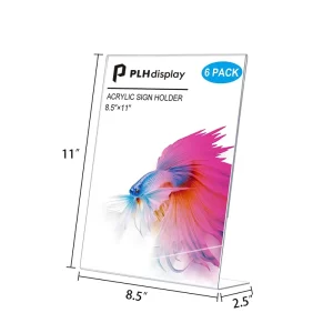 High Definition Durable Retail 8.5 X 11 Clear Plastic Acrylic Double Sided Table Menu Desk Display Sign Holder Display Stand