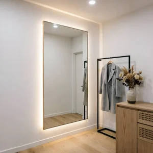 High Definition Full Length Wall Mirror Extra Large OEM LED Frameless Mirror for Bedroom Dressing Room CE
