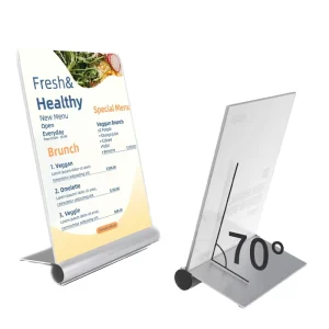 High End Aluminum & Acrylic Sign Holder for Bar or Restaurant Premium Display Rack