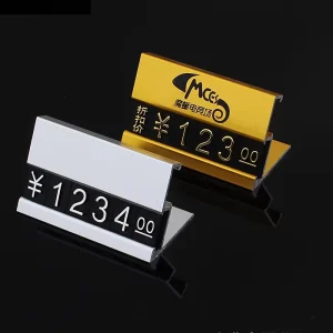 High End Aluminum Alloy Recyclable Lightweight Digital Price Tag Mobile Phone Display Stand Organizer for Supermarkets