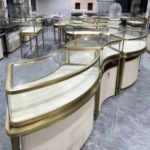 High End Jewelry Stand Showcase Jewellery Store Furniture Display Cabinet Shop Fitting Jewelry Kiosk Shopping Mall Round Island