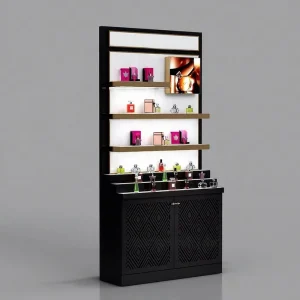 High End Perfume Shop Display Cabinet Interior Design Cosmetic Shelf Beauty Products Display Showcase