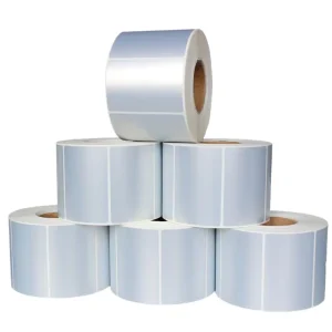 High Gloss Matte Silver PET Barcode Label Sticker Roll Tear Resistant Waterproof Thermal Transfer Printing Custom Size Consumer