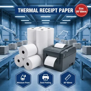 High Quality 80×80 Thermal Receipt Rolls White Cashier Paper for POS Terminal Supermarket Supplies Bulk Sale