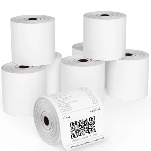 High Quality Adhesive Sticker Thermal Paper Roll for POS Printer Receipts Waterproof Custom Sizes Barcode Printing