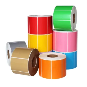 High Quality Custom Self-Adhesive Direct Thermal Sticker Paper Colored Circle Roll Label Water and Oil Proof