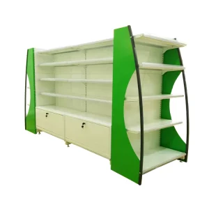 High Quality Double Sided Metallic Light Duty Supermarket Display Shelves Gondola Rack