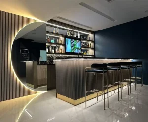 High Quality LED Curved Modern Bar Counter for Nightclub Hotel Restaurant Home Bar & Mall with 10 Year Warranty