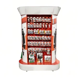 High Quality Metal Charger Display Stand Customized AAA Battery Hook Display Rack with Brand Header