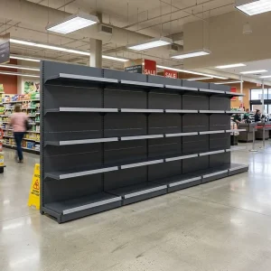 High Quality Metal Light Duty Display Shelves Gondola Shelving Single Sided Supermarket Shelves