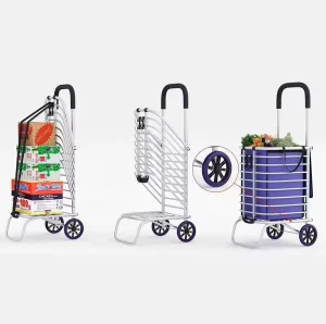 High Quality Shopping Trolleys Carts with PU Wheels Aluminum Alloy Material Supermarket Shopping Carts