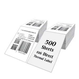High Quality White Round Corner Waterproof Adhesive 4×6 Thermal Transfer Shipping Labels Roll Blank for Barcode Printers