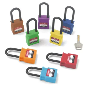 High Security LOTO Lockout Device with Master Key 38mm ABS Padlock Nylon Shackle Upgrade Design Lock Body