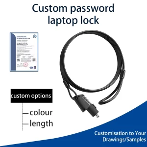 High Security Password Combination Laptop Anti-Theft Lock 7×3 Slot Fit Lenovo for HP Portable Custom Color Length Zinc Plated