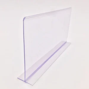 Hiplastics T80 Manufacture Supermarket POP Plastic Clear T Shape PVC Shelf Divider for Shelf Goods