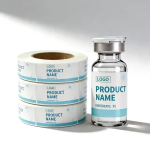 Holographic Peptide Labels Spot UV Printing Vial Bottle Stickers Pharmacy Vial Flat Packaging Vinyl Peptide Labels Custom