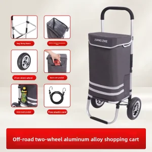 Home Use Foldable Portable Shopping Trolley Elderly Constant Temperature Preservation Folding Trolley Mesh
