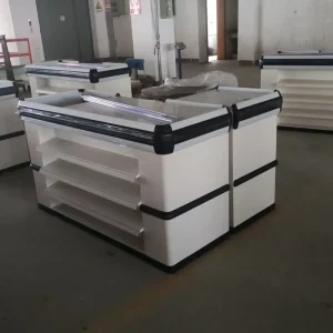 Honghe Aluminium Alloy Edge Cash Counter Supermarket Checkout Counter and Cash Desk Retail Store
