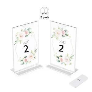 Hotselling Clear Acrylic Double-sided Sign Holder 4×6 Inches Tabletop Display Stand Display Sign Holder for Cafe