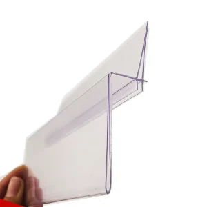 Huasso YZ-26 Transparent PVC Metal Display Hook Shelf with Easy Installation 60x50mm for Supermarket Food Grid and Signage