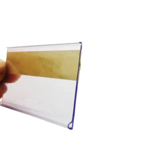 Huasso Zt 01 U Shaped PVC Transparent Self Adhesive Price Label Strip Card Shelf Plastic Label Holder 100x42mm 5000m Capacity