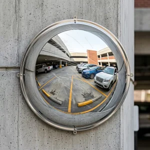 Huge 120cm Acrylic PMMA Silvery Hemispherical Traffic Safety Reflective Mirror with 5cm Rubber Edge for Road Corner Driveway