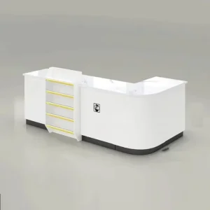 Hyper Hub HB SY 02 Convenience Store Cashier Counter Modern Minimalist Design Reception Desk Steel Display Cabinet Eco Friendly