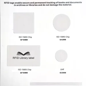 ICODE SLIX 2 Coated Paper RFID Library Tag/sticker/Label ISO15693 Programmable RFID Tag for Books/ Files Management NFC Tag