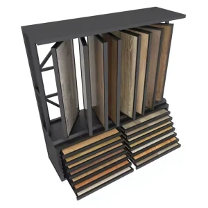 IDR011 800 Customized Size Ceramic Tile Display Stand with Adjustable Height Sliding for Showroom