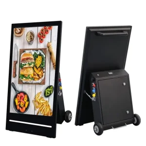 IP65 Waterproof 43 Inch High Brightness Sunlight Readable Portable 50Ah Battery Powered LCD Outdoor Digital Poster for Retail