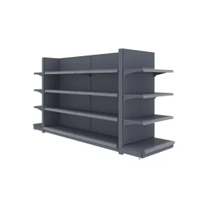 Indonesia Exports Custom Metal Supermarket Shelving Rack Grocery Store Gondola Display with Wood Steel Used