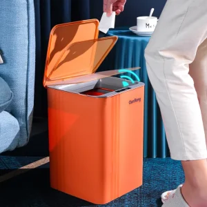 Indoor Automatic Intelligent Electronic Sensor Smart Trash Can ABS Plastic Waterproof for Kitchen & Bathroom Use