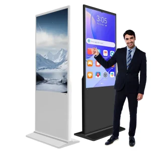 Indoor Custom 43/49/55 Inch Floor Standing Digital Signage 4K Android11 1000nits Floor Standing Digital Signage for Public