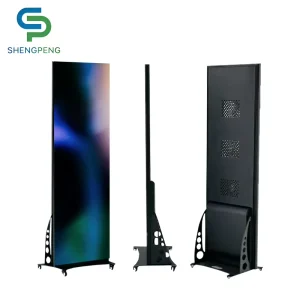 Indoor Digital Poster Floor Standing LED Display 4K HDR10+ 4500cd m Brightness Warranty Animation Text Movable Portable