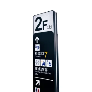 Indoor Floor-standing Rectangle LED Wayfinding Lightbox Aluminum Frame High-speed Rail Station PIDS Directional Signage