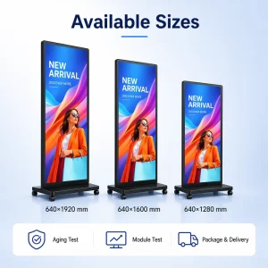 Indoor LED Poster Screen Portable Digital Signage Display for Retail Store Shopping Mall Advertising