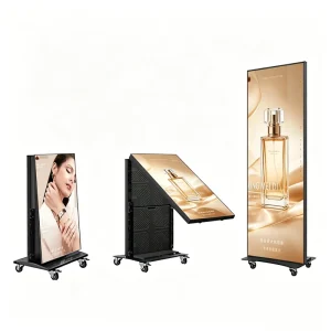 Indoor Outdoor P2 LED Screen 640x1920mm HDR10+ 1000cd Portable Standing Floor Display Seamless Splicing Digital Retail