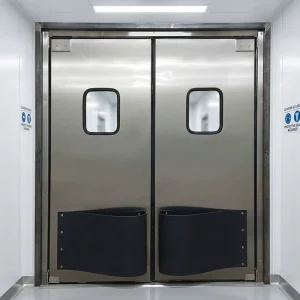 Industrial Door Anti Theft Anti Collision 201 304 Stainless Steel Traffic Passage Door for Factory Clean Workshop