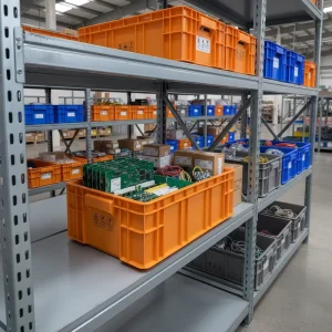 Industrial PP Plastic Box Stackable & Nestable Custom Sizes for Factory Equipment & Parts Storage