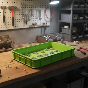 Industrial Plastic Box Stackable & Nestable Storage Boxes Bins Custom Sizes for Factory Equipment & Parts Storage