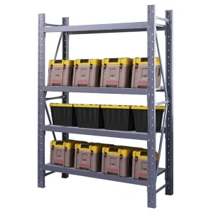 Industrial Shelves Display Racks Iron Rack Storage Rack Black with Bins